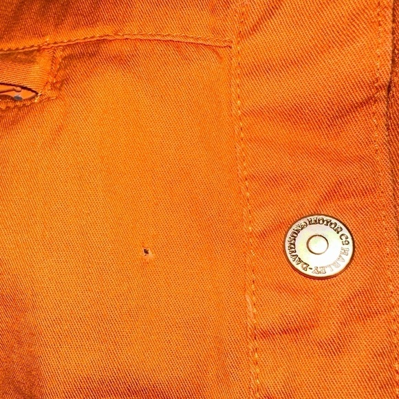 Harley Davidson women’s orange embroidered button front top XL biker - Picture 4 of 9